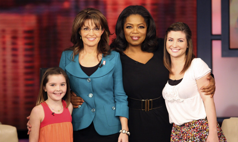 Image: Oprah Winfrey, Sarah Palin, Willow Palin, Piper Palin